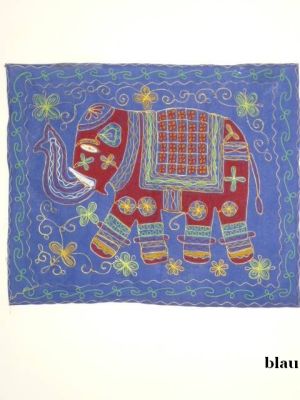 Wandbehang Baumwolle mit Elefantenmotiv - zwei Farben