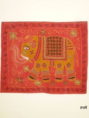 Wandbehang Baumwolle mit Elefantenmotiv - zwei Farben
