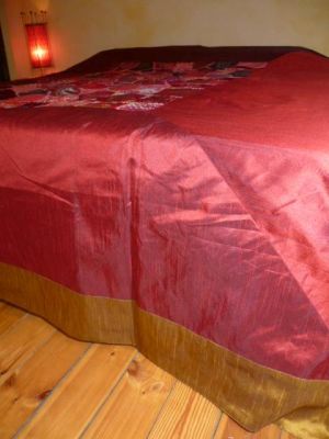 Tagesdecke 'Patchwork - Rajasthan' weinrot