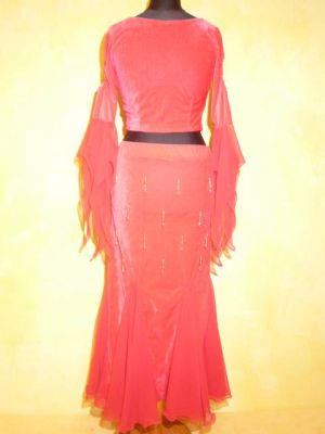 Tanzkostüm 2-teilig Samt pink - M