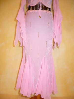 Tanzkostüm 2-teilig Samt rosa - M