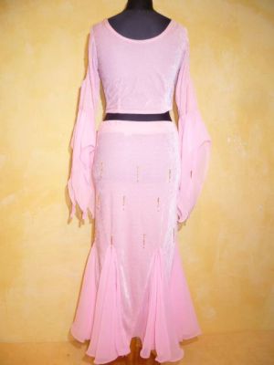 Tanzkostüm 2-teilig Samt rosa - M