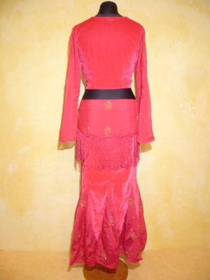 Tanzkostüm 3-teilig Samt pink – S