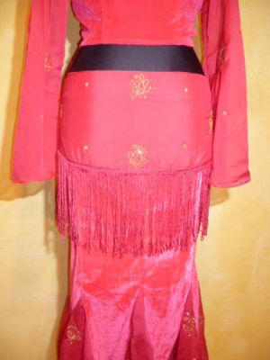 Tanzkostüm 3-teilig Samt pink – S