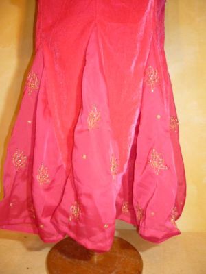 Tanzkostüm 3-teilig Samt pink – S