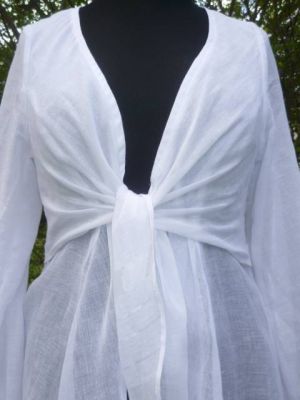 Bluse 'Fancy' aus weissem Baumwollbatist