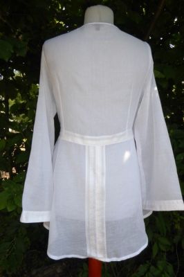 Bluse 'Fancy' aus weissem Baumwollbatist