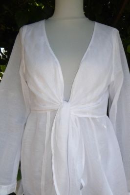 Bluse 'Fancy' aus weissem Baumwollbatist