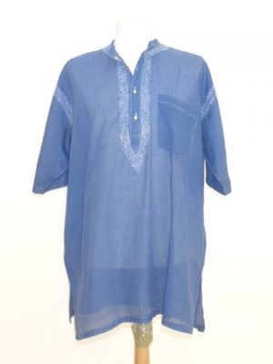 Freizeithemd aus luftiger Baumwolle - blau