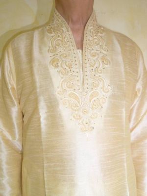 Kurta-Pajama-Set 2-teilig cremegold