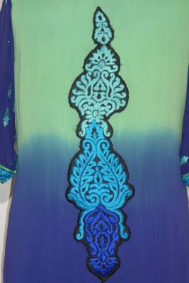 Salwar Kameez 3-tlg. Viskose royalblau-hellgrün