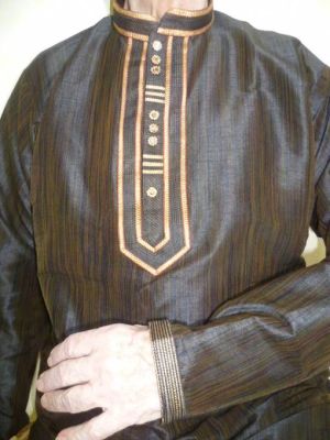 Kurta-Pajama-Set 2-teilig schwarz-braun