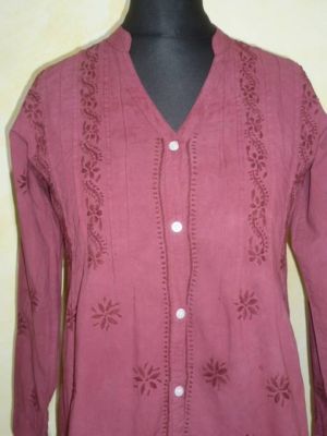 Baumwoll-Bluse im Tunikastil 'Preetam' weinrot