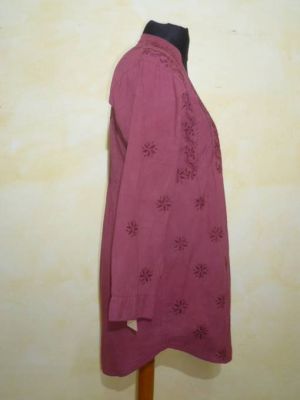 Baumwoll-Bluse im Tunikastil 'Preetam' weinrot