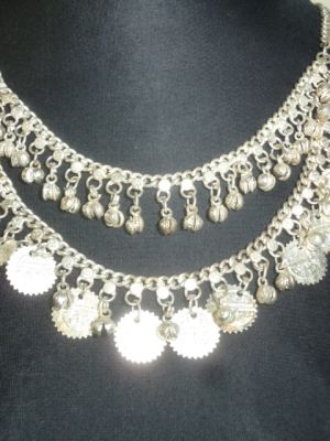 Collier Münzen und Glöckchen doppelreihig