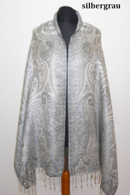 Elegante Seidenstola 'Jamawar' - M - 3 Farben