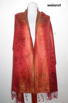 Elegante Seidenstola 'Jamawar' - M - 3 Farben