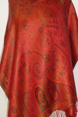 Elegante Seidenstola 'Jamawar' - M - 3 Farben