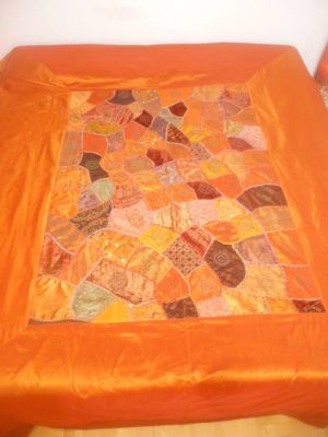 Tagesdecke 'Patchwork' dunkelorange
