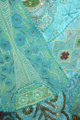 Wandbehang 'Patchwork' türkisgrün
