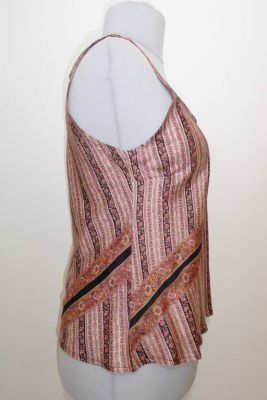 Seidentop 'Anandi' hellbeige mit Blumenprint