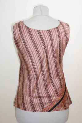 Seidentop 'Anandi' hellbeige mit Blumenprint