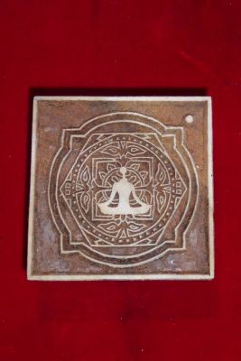 indischer Holzstempel Meditation - Yoga - Lotus