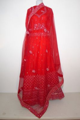 Lengha Choli 'Zeenat' Stoffset - rot