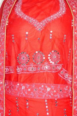 Lengha Choli 'Zeenat' Stoffset - rot