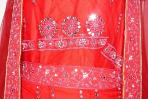 Lengha Choli 'Zeenat' Stoffset - rot