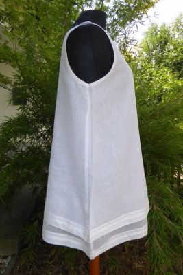 Sommertop aus weißem Baumwollbatist XXL - zweilagig
