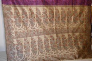 Sari Cottonsilk-Brokat violett-hellbeige