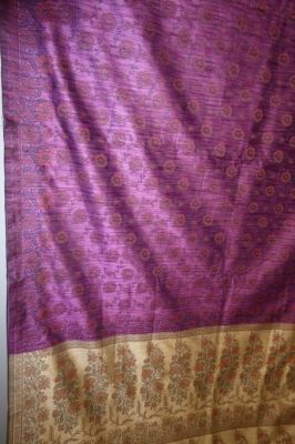 Sari Cottonsilk-Brokat violett-hellbeige