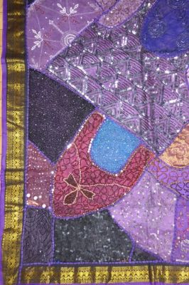 Wandbehang 'Patchwork' dunkelviolett