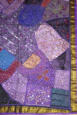 Wandbehang 'Patchwork' dunkelviolett