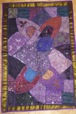 Wandbehang 'Patchwork' dunkelviolett