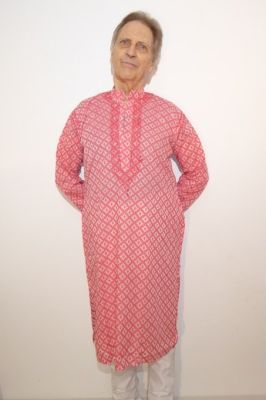 Kurta-Pajama Set 2-teilig hellrot - weiß II