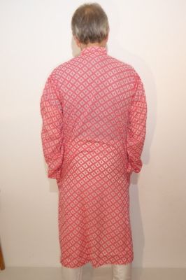 Kurta-Pajama Set 2-teilig hellrot - weiß II
