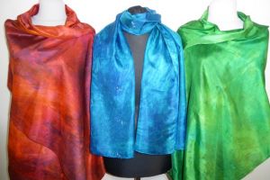 Schals aus reiner Seide Batik - 7 Farben