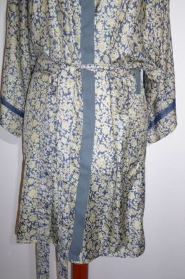 Kimonojacke aus Kunstseide graublau