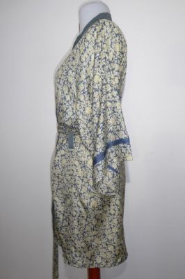 Kimonojacke aus Kunstseide graublau