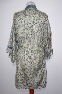 Kimonojacke aus Kunstseide graublau