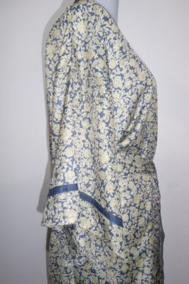 Kimonojacke aus Kunstseide graublau