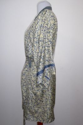 Kimonojacke aus Kunstseide graublau
