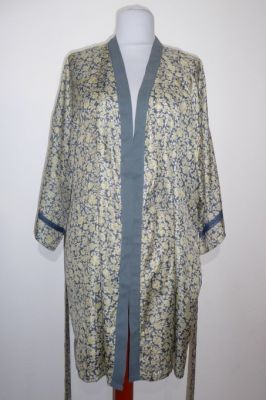 Kimonojacke aus Kunstseide graublau