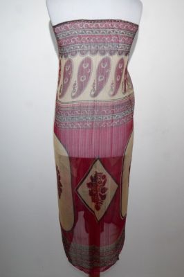 Stola Viskose weinrot-beige mit Paisley-Print