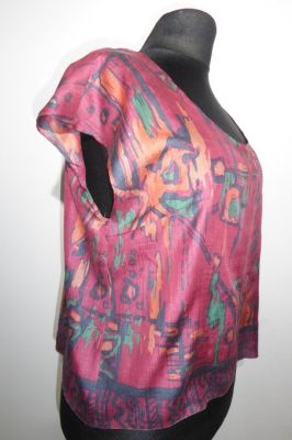 Sommertop 'Lidia' Seide weinrot