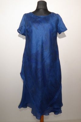Seidenkleid Neelam Seide blau mit zartem Print XXL