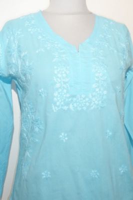 04 - Baumwoll-Tunika 'Kunchi' hellblau