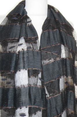 Schal Seide-Baumwolle schwarz